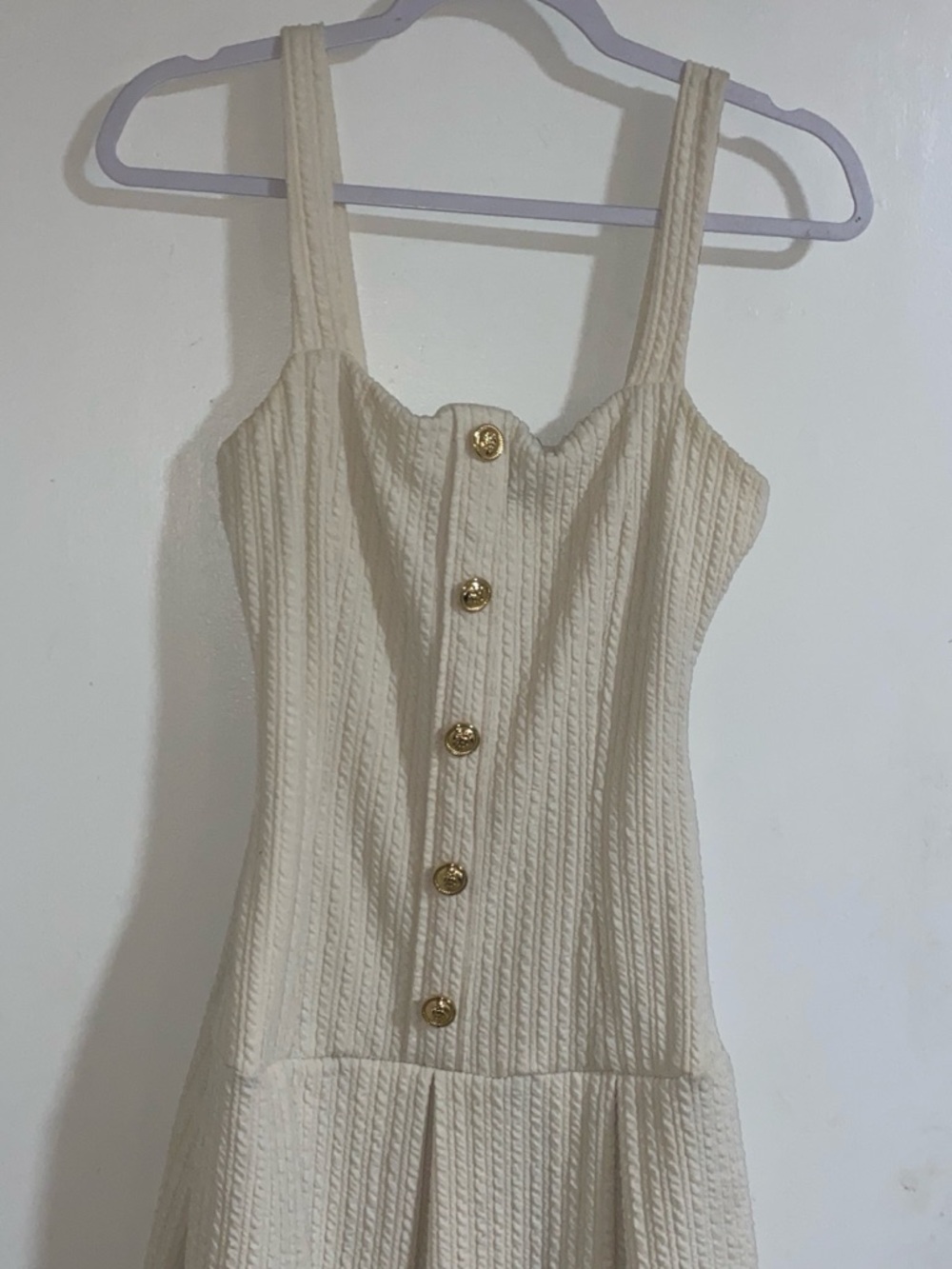 Windsor Cream Textured Button-Front Dress